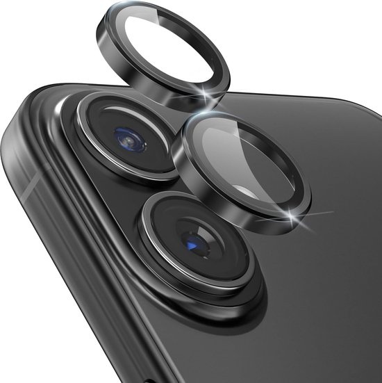 BLUEO Camera Lens Protector Geschikt voor iPhone 17 - RVS & Glas - Zwart