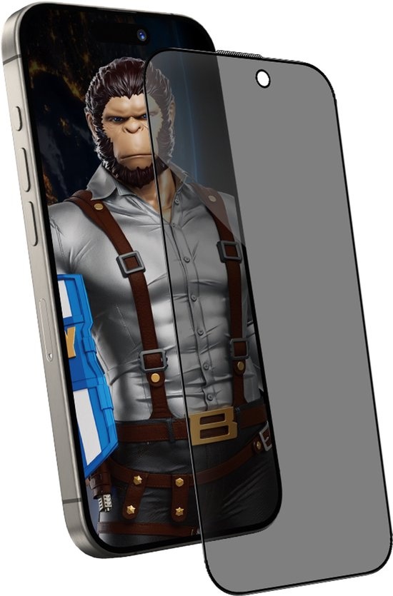 BLUEO Glasfolie - Privacy Screenprotector Geschikt voor iPhone 17 Pro Max / 16 Pro Max - Met Installatie Kit