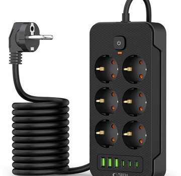 Tech-Protect Tech-Protect - Stekkerdoos met 3 USB C en 3 USB A