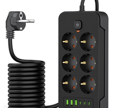 Tech-Protect Tech-Protect - Stekkerdoos met 3 USB C en 3 USB A