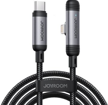 Joyroom  Joyroom 60W USB‑C naar Lightning Snellader Kabel - 1,2 m met 90° Haakse Connector - Zwart
