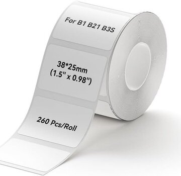 Niimbot  Niimbot rol B21/B1/B31/B4 - 38x25mm - 260 Labels - 1 rol - Wit