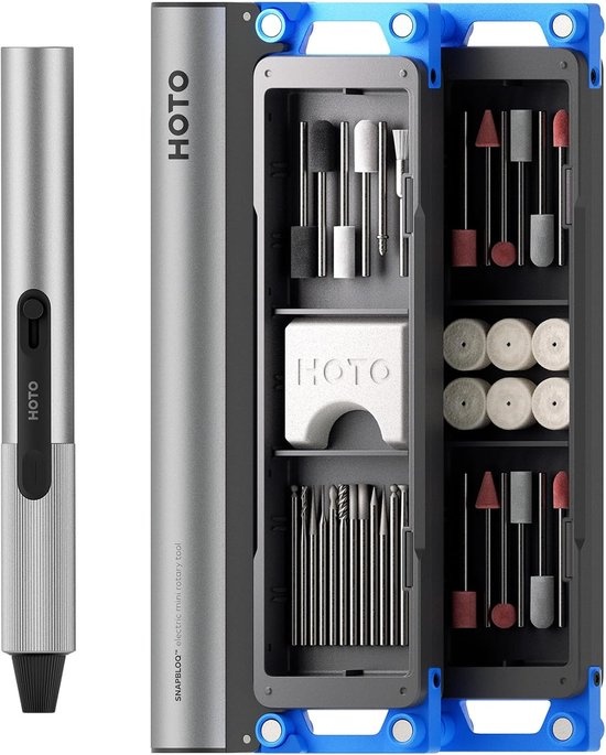 HOTO SnapBloq – Mini Rotary Tool – Engraving Pen – 22,000 RPM – 38 Accessories – Cordless
