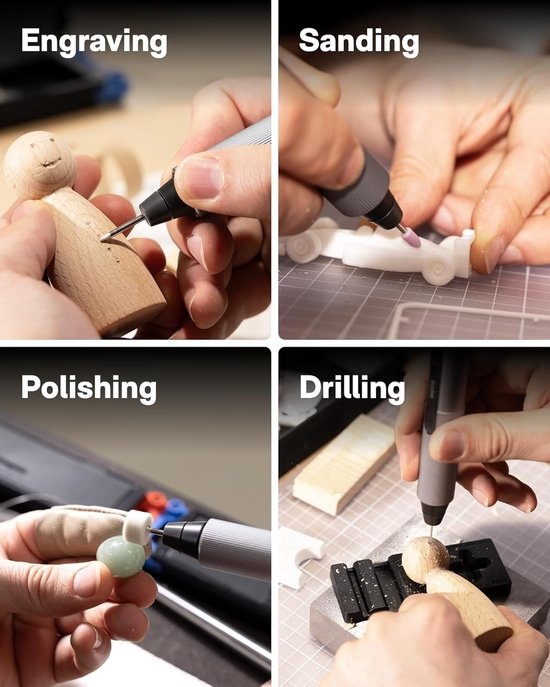 HOTO SnapBloq – Mini Rotary Tool – Engraving Pen – 22,000 RPM – 38 Accessories – Cordless