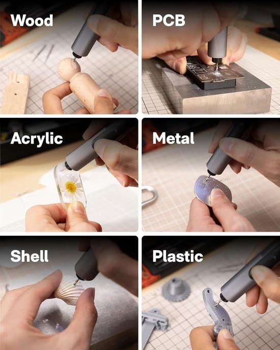 HOTO SnapBloq - Wireless Mini Drill - 3 Speeds - LED Ring Light - 20-Piece Set - USB-C