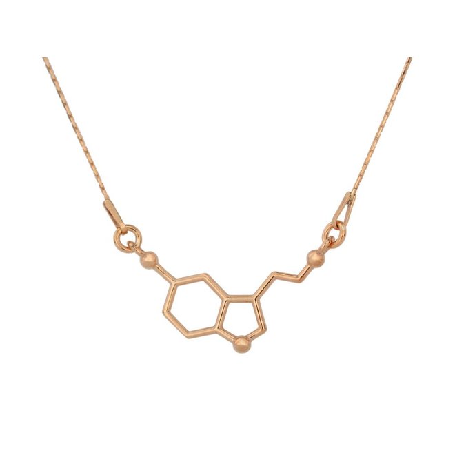Ketting serotonine molecuul hanger - roséverguld - ARLIZI 0933 - Kendal