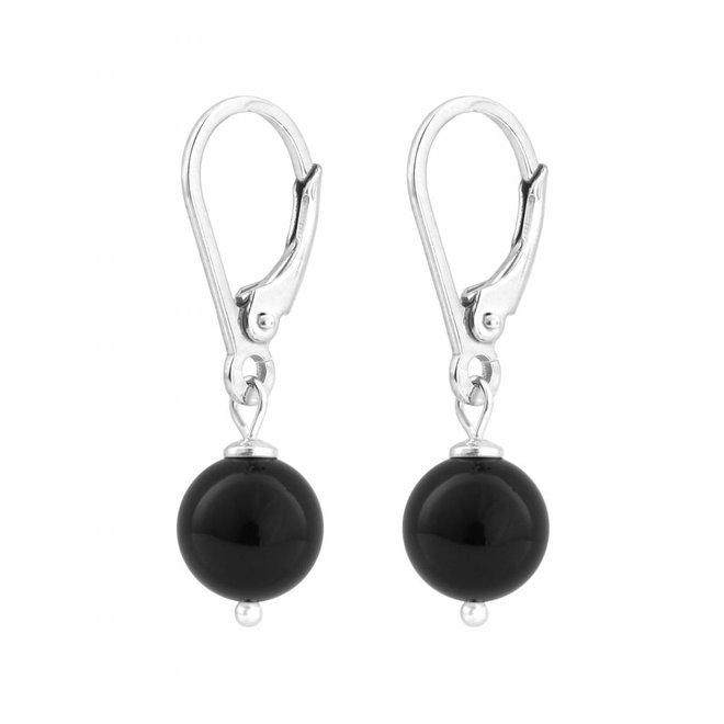 Ohrringe schwarze Perle - Sterling Silber - 0925