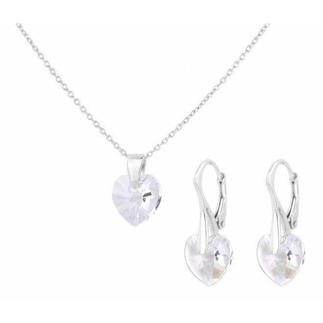 Schmuck Set Silber Kristall Herz - 0935