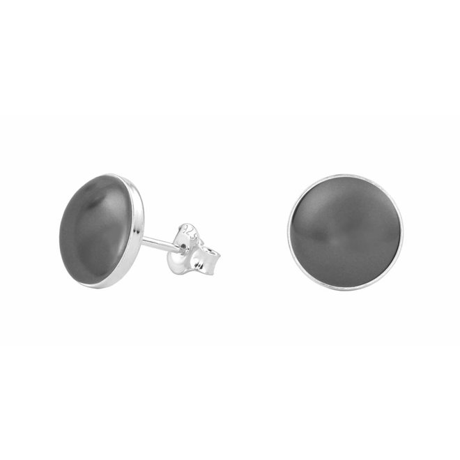 Ohrringe graue Perle Ohrstecker 10mm - Sterling Silber - ARLIZI 0985 - Lola