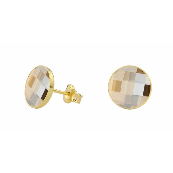 Ohrringe goldfarbig Swarovski Kristall Ohrstecker 10mm - sterling Silber vergoldet - ARLIZI 0988 - Lola
