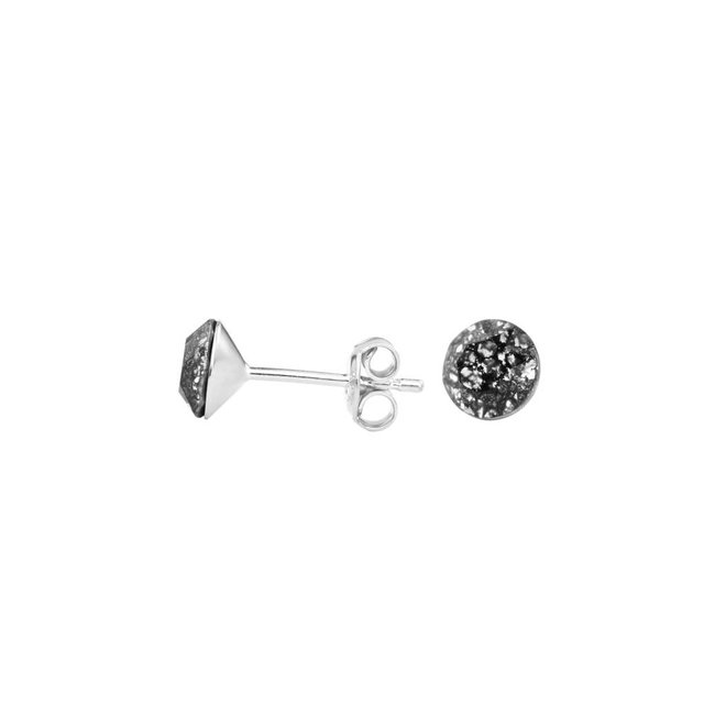 Ohrringe schwarz Kristall - Sterling Silber - 1009