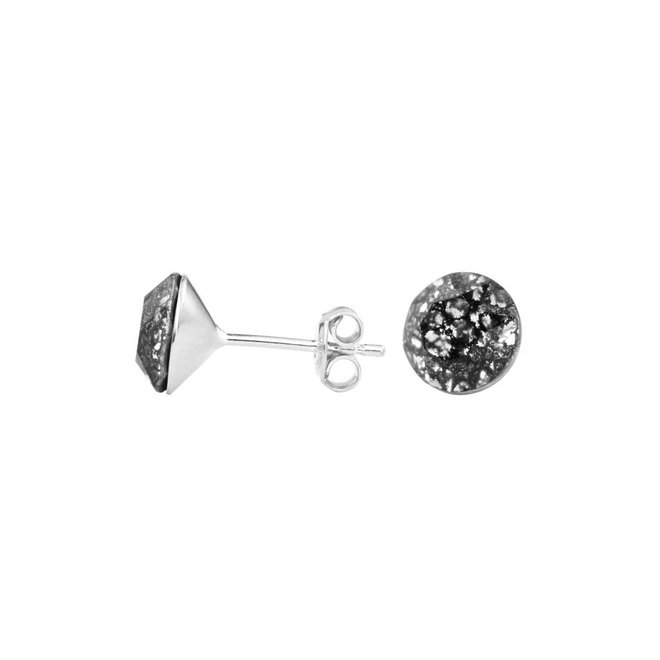 Ohrringe schwarz Swarovski Kristall Ohrstecker 8mm - Sterling Silber - ARLIZI 1010 - Lucy