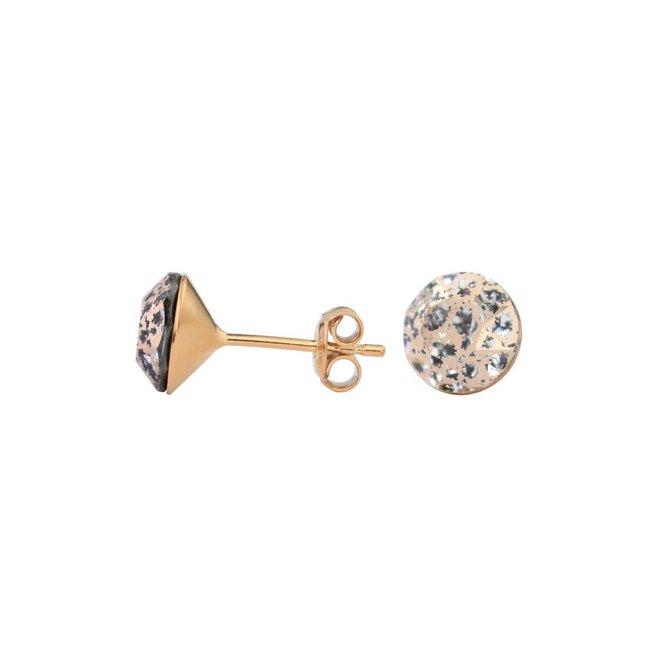 Earrings rose gold Swarovski crystal ear studs 8mm - rose gold plated - ARLIZI 1030 - Lucy