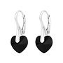 Ohrringe schwarz Swarovski Kristall Herz - Sterling Silber - ARLIZI 1036 - Eva