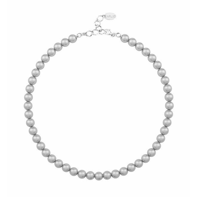 Parelketting licht grijs 8mm - sterling zilver - ARLIZI 1160 - Noa