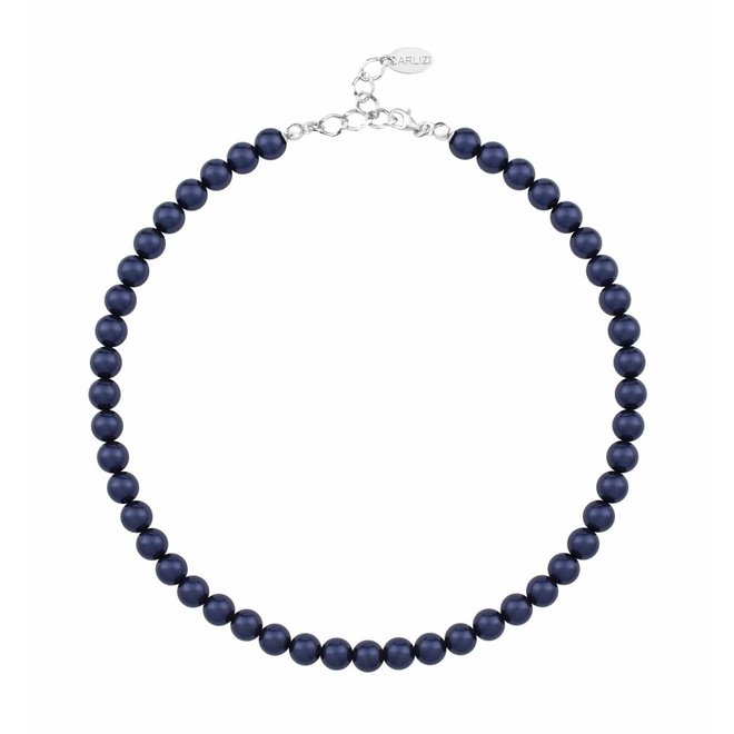 Pearl necklace dark blue 8mm - sterling silver - ARLIZI 1166 - Noa