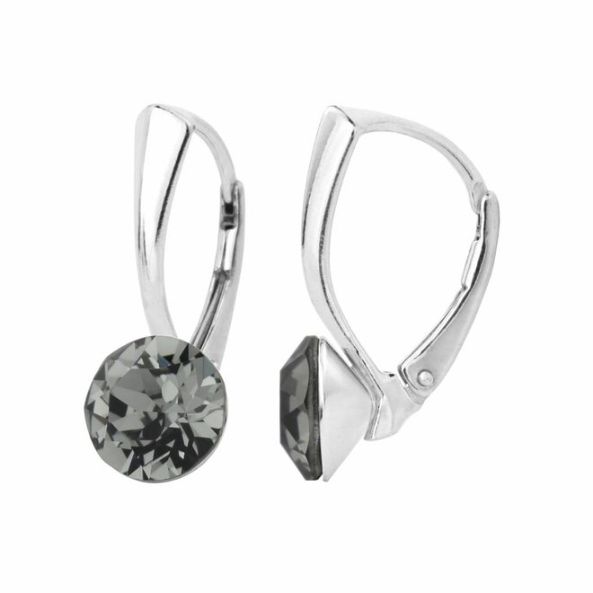 Ohrringe grau Swarovski Kristall 8mm - Sterling Silber - ARLIZI 1255 - Lucy