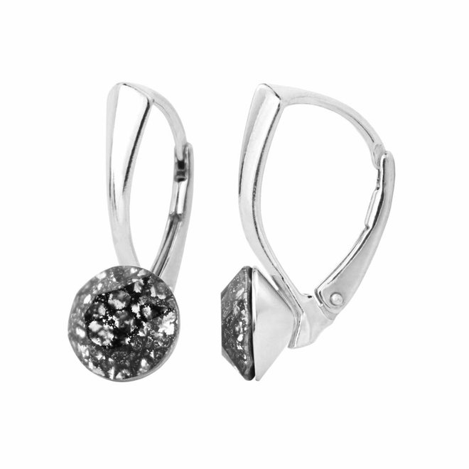 Ohrringe schwarz Patina Swarovski Kristall 8mm - Sterling Silber - ARLIZI 1259 - Lucy