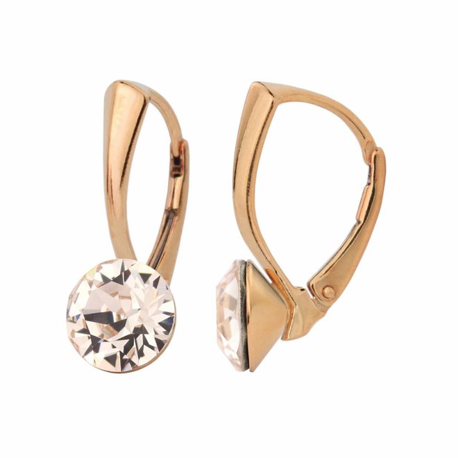Ohrringe Kristall 8mm rosévergoldet - 1275