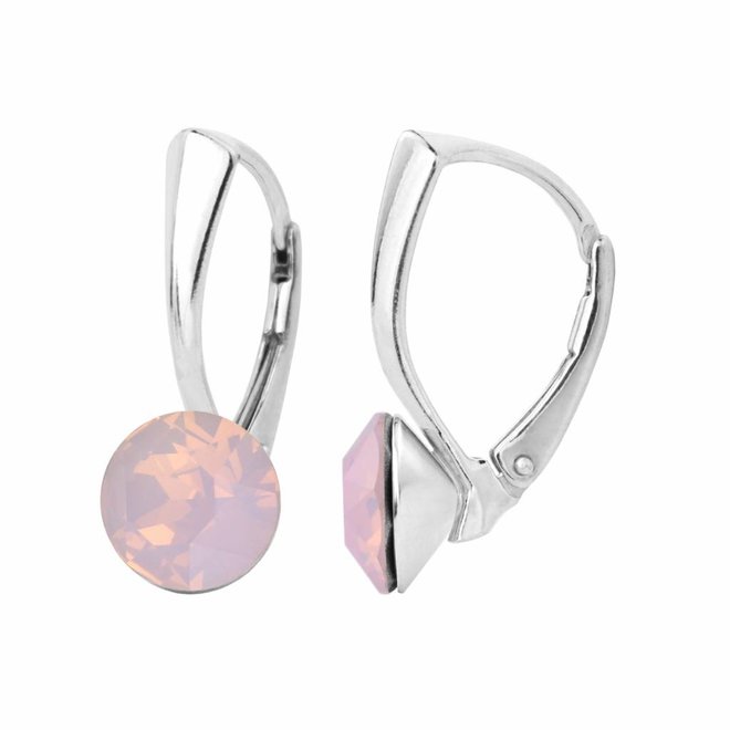 Ohrringe rosa Opal Swarovski Kristall 8mm - Sterling Silber - ARLIZI 1282 - Lucy