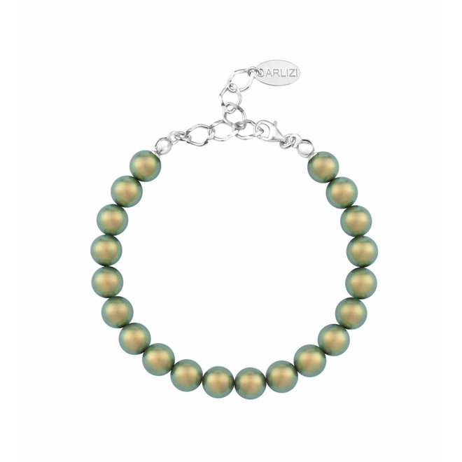 Perlenarmband grün - Sterling Silber - 1132