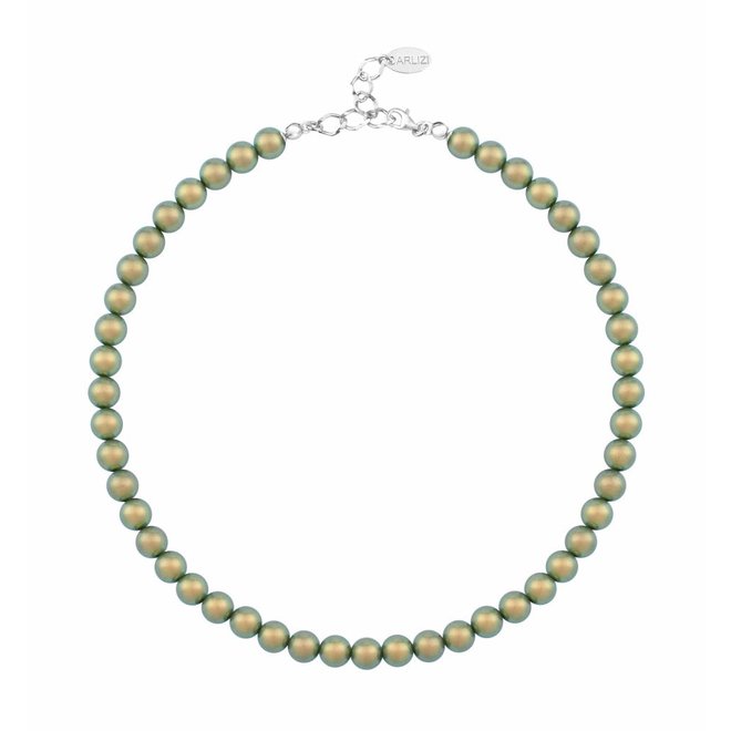 Parelketting groen 8mm - sterling zilver - ARLIZI 1171 - Noa