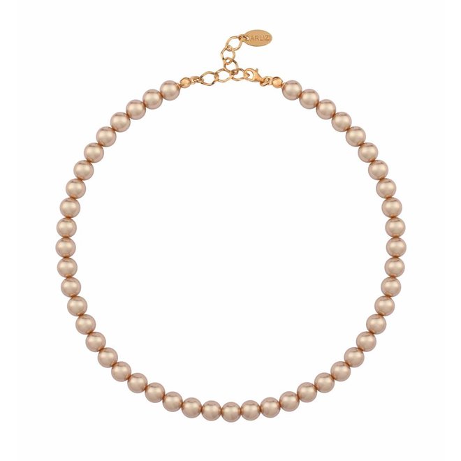 Perlenhalskette rosé 8mm rosévergoldet - 1174
