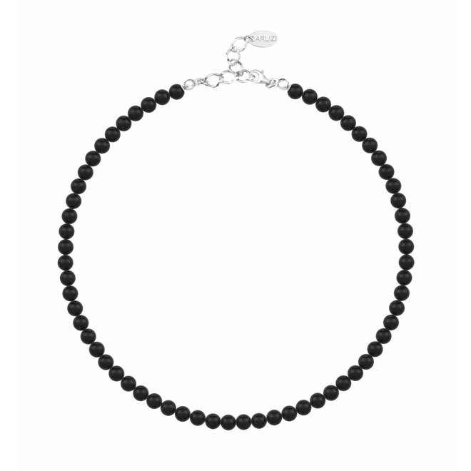 Pearl necklace black 6mm - sterling silver - ARLIZI 1175 - Noa