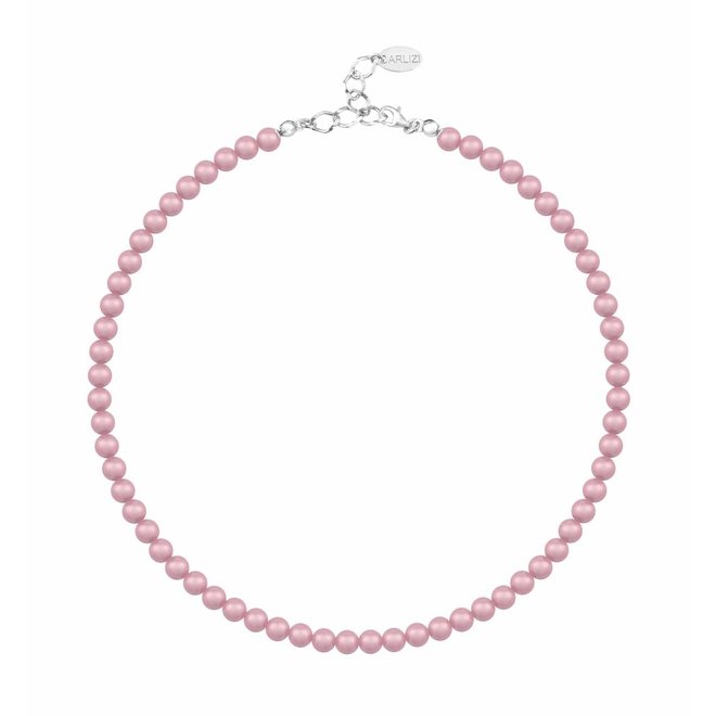 Pearl necklace pink 6mm - sterling silver - ARLIZI 1196 - Noa