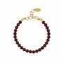 Perlenarmband bordeaux rot 6mm - vergoldet - ARLIZI 1148 - Noa