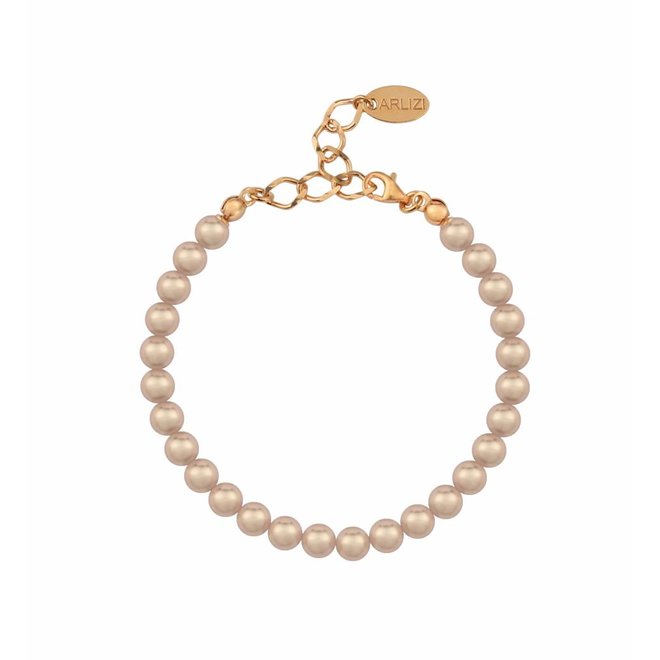 Pearl bracelet 6mm rose gold plated - 1152