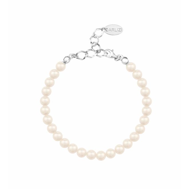 Perlenarmband creme 6mm - Sterling Silber - 1153