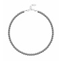 Parelketting donkergrijs 6mm - sterling zilver - ARLIZI 1186 - Noa