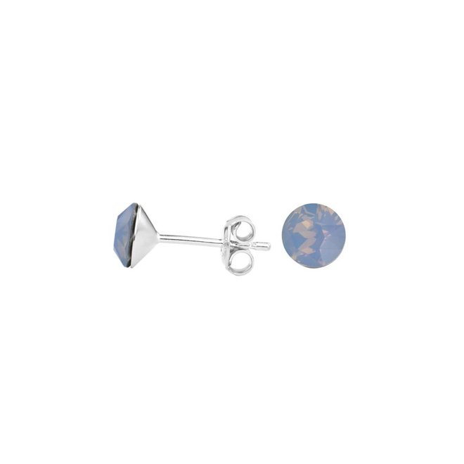 Ohrringe blau Kristall Ohrstecker 6mm - Sterling Silber - 1427