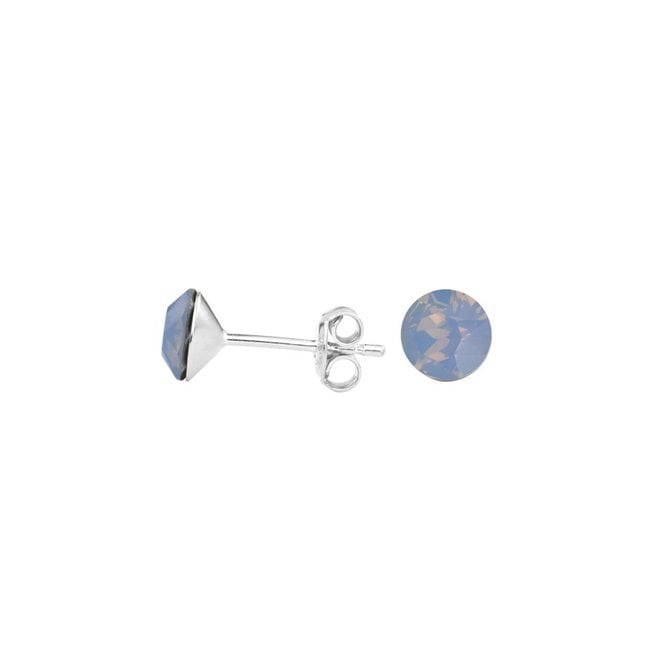 Ohrringe blau Opal Swarovski Kristall Ohrstecker 6mm - Sterling Silber - ARLIZI 1427 - Lucy