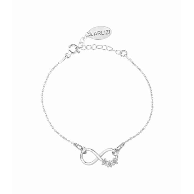 Bracelet infinity symbol flowers - sterling silver - 1319