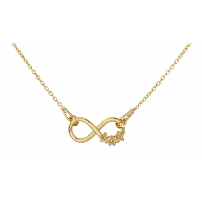 Ketting infinity bloem - zilver verguld - 1317