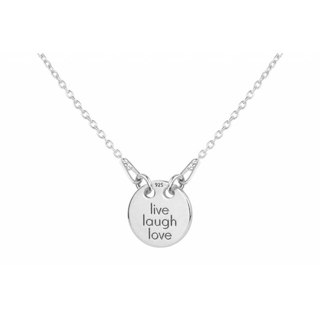 Necklace live laugh love charm pendant - sterling silver - 1446