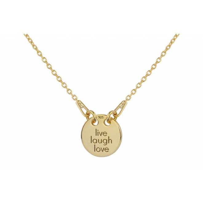 Ketting live laugh love hanger - zilver verguld - 1447