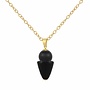 Necklace black Swarovski pearl black crystal pendant - gold plated - ARLIZI 1470 - Kate