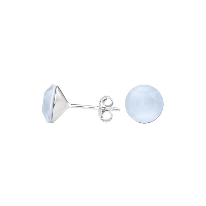 Oorbellen pastel blauw Swarovski kristal oorstekers 8mm - sterling zilver - ARLIZI 1513 - Lucy