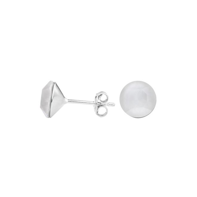 Ohrringe Pastell grau Swarovski Kristall Ohrstecker 8mm - Sterling Silber - ARLIZI 1514 - Lucy