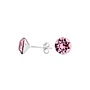 Ohrringe rosa Swarovski Kristall Ohrstecker 8mm - Sterling Silber - ARLIZI 1519 - Lucy