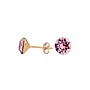 Earrings pink Swarovski crystal ear studs 8mm - rose gold plated - ARLIZI 1521 - Lucy