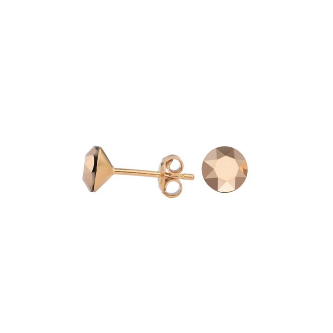 Earrings crystal rose gold plated - 1522