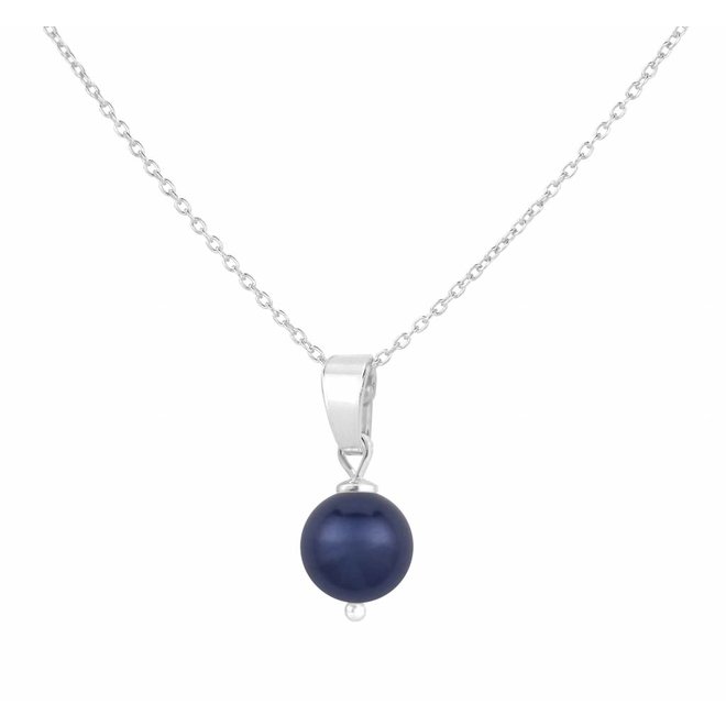 Halskette Perle Anhänger blau 925 Silber - 1524