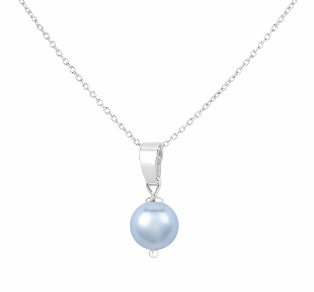 Necklace 925 silver light blue pearl pendant ARLIZI 1528 ARLIZI