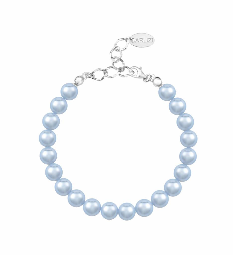 Pearl bracelet light blue - 925 silver 