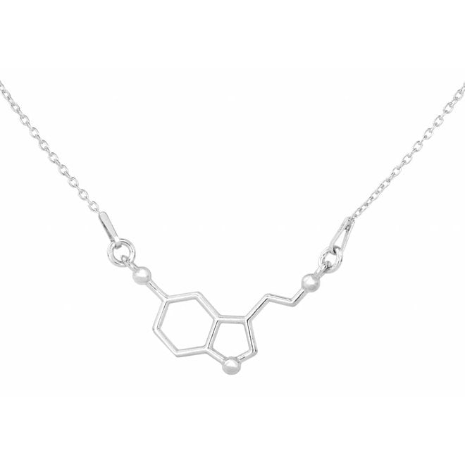 Ketting serotonine molecuul 925 zilver - 2477