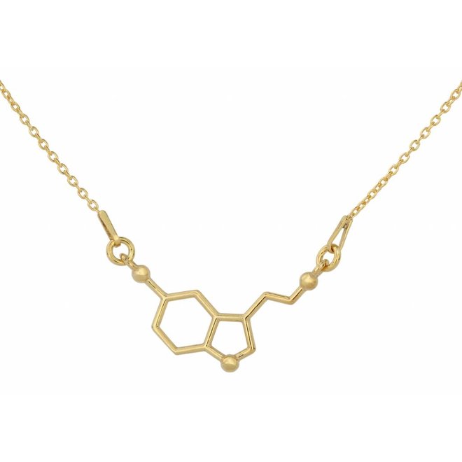 Halskette Serotonin Molekül Anhänger - Sterling Silber vergoldet - ARLIZI 1539 - Kendal